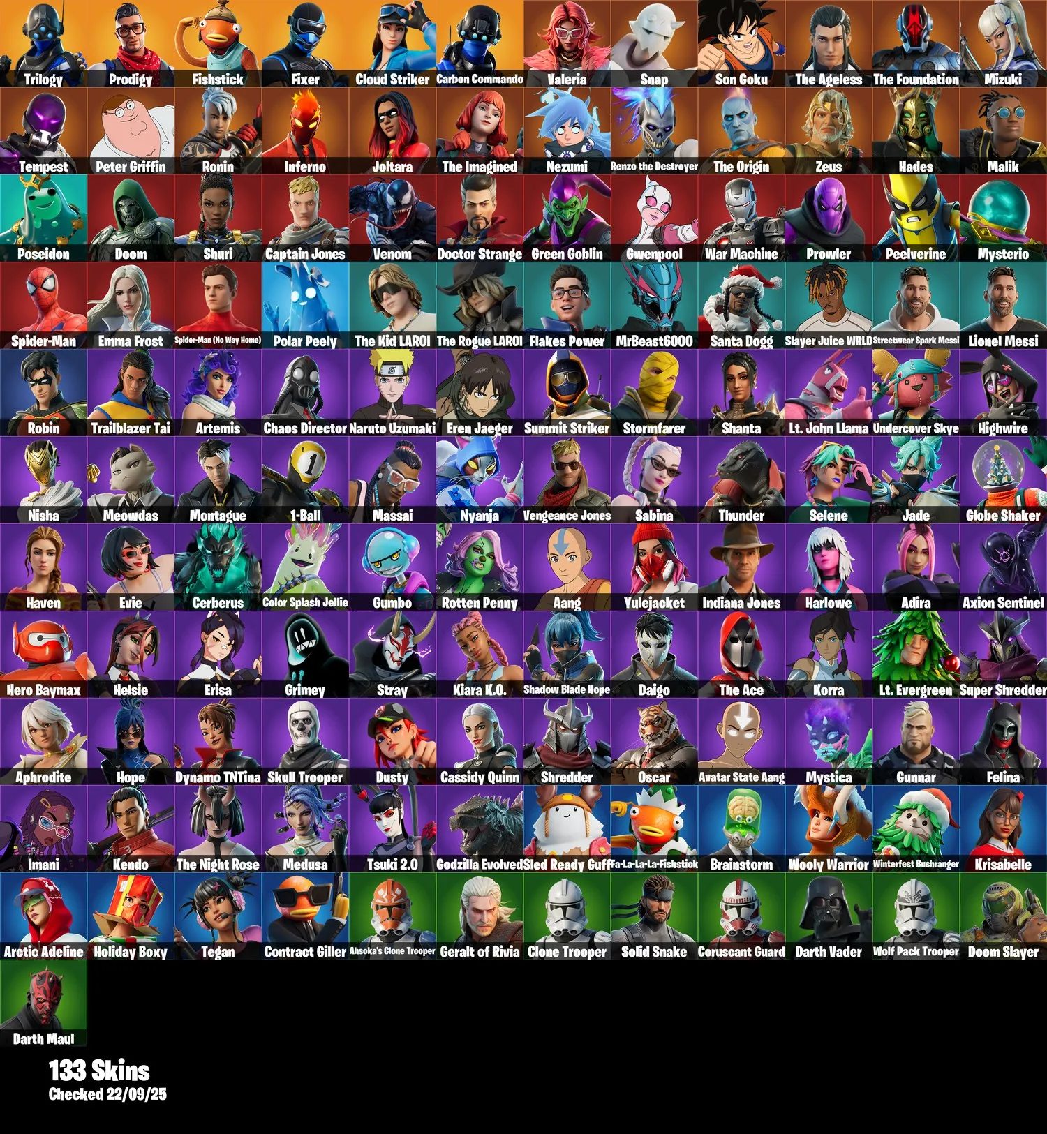 🟢[PC/PSN/XBOX] 133 Skins 🟢 Trilogy 🟢Prodigy 🟢Fishstick | Fixer | Cloud Striker 🟢Carbon Commando 🟢Tabulator 🟢 Carbon Pac